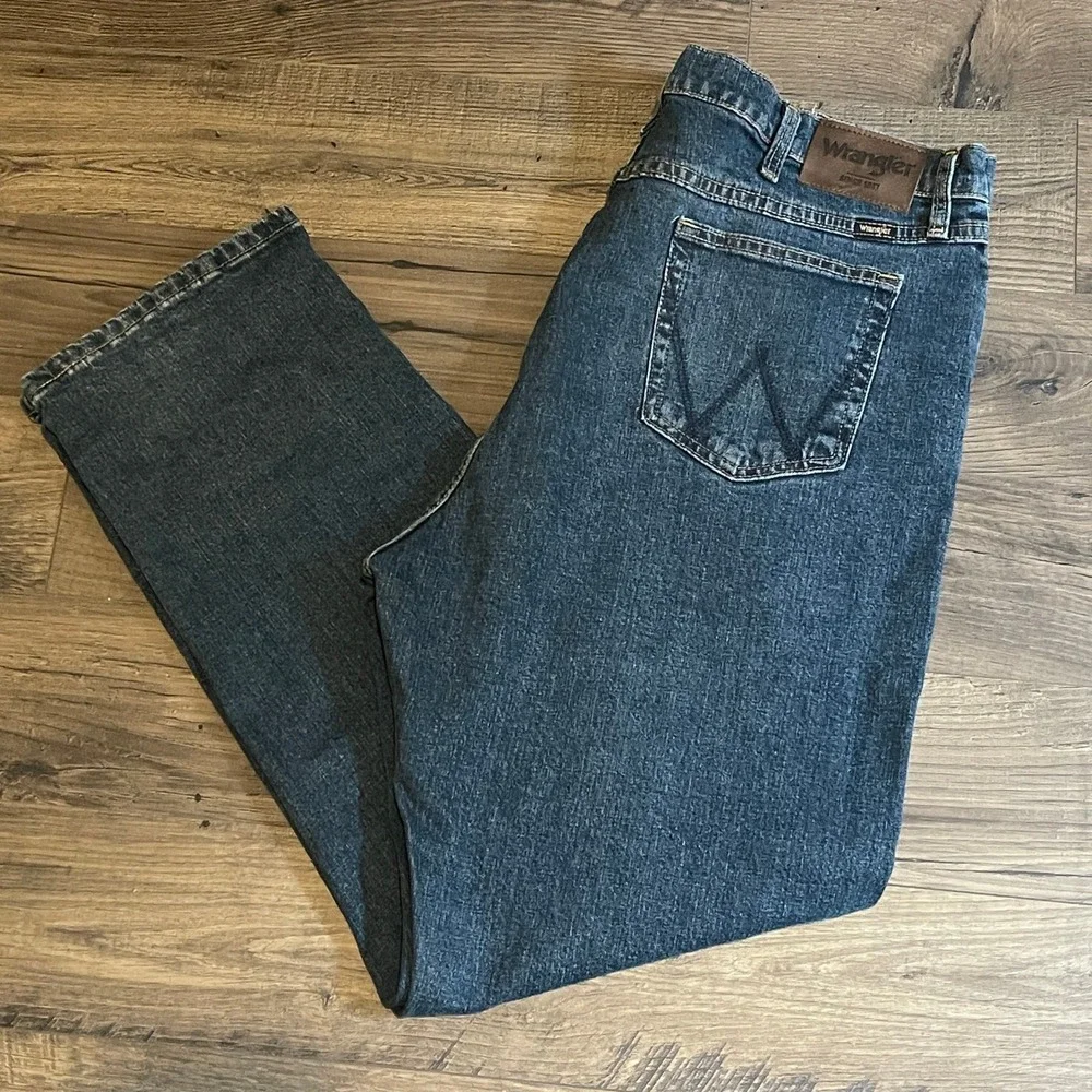 Wrangler Regular Fit Dark Wash Straight Leg Jeans Mens 40x30 Blue 10MGW25RI